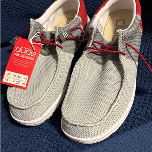 Hey Dude Men's Gray and Red Loafers